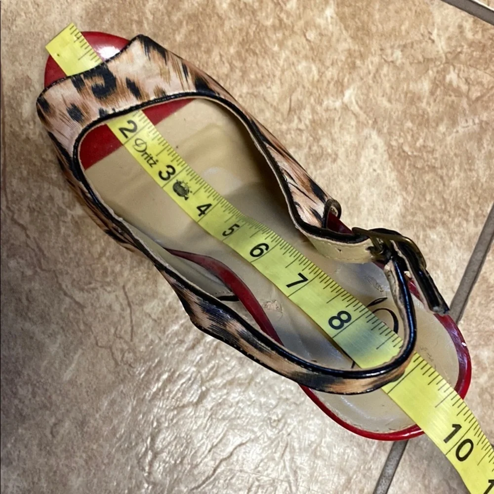 Brown and Red Stiletto Leopard Heels Coquette Cocktail Brunch